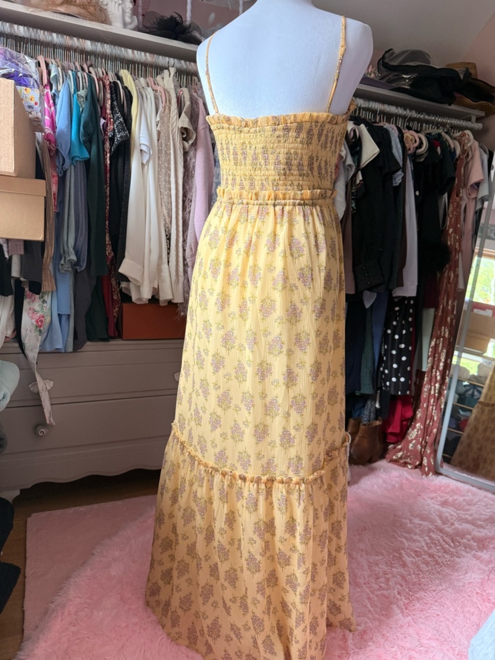 Patrons of Peace Yellow Floral Maxi Dress with Ruffle Bodice - Picture 4 of 4